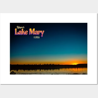 Sunset over Upper Lake Mary Posters and Art